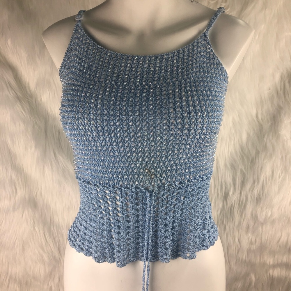 Blue Crochet tank top